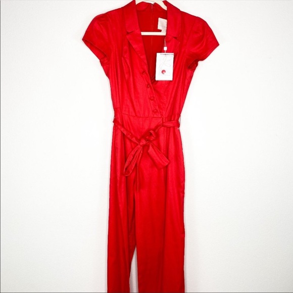 ❤️SOLD❤️Gal Meets Glam Camille Bright Red Cotton - Picture 2 of 8